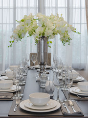 luxury dinning room with wooden table