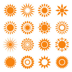 Set of sun symbols