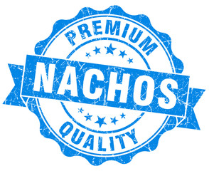 nachos blue grunge seal isolated on white