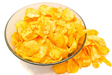 potato chips on white