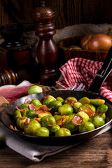  Honey caramelized brussels sprouts with ham
