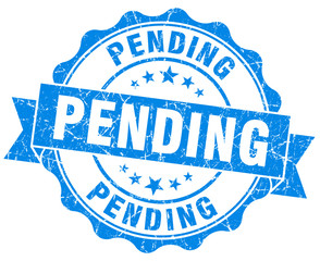 Fototapeta premium pending blue grunge seal isolated on white