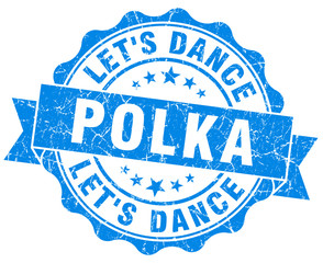 Fototapeta premium polka blue grunge seal isolated on white