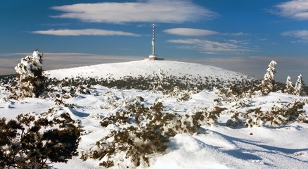 Fototapeta na wymiar View of mount Praded - Jesenik - czech republic