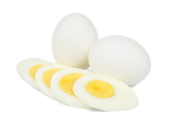 Foto auf Acrylglas Boiled eggs isolated on white background © leventina