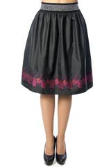 women legs with black shoes on white background