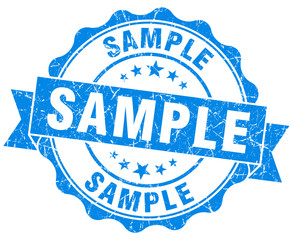 sign up blue grunge seal isolated on white