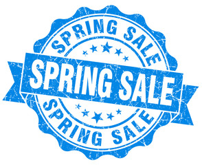 Fototapeta premium spring sale blue grunge seal isolated on white