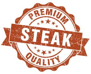 Obraz premium steak brown grunge seal isolated on white
