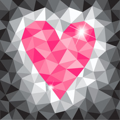 Naklejka na ściany i meble pink triangle heart - vector illustration