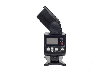 Photo camera flash isolated on white