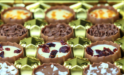 Assorted chocolate confectionery in box
