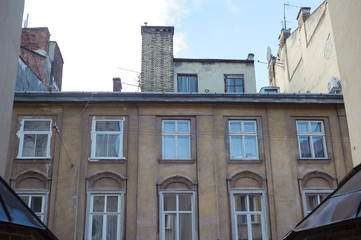 Obraz premium Architectural details of old Lviv buildings