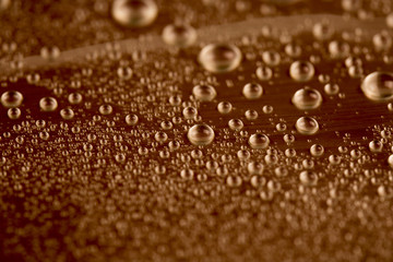 Drops of water on blue background