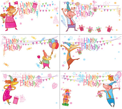 Set of Happy Birthday cards
