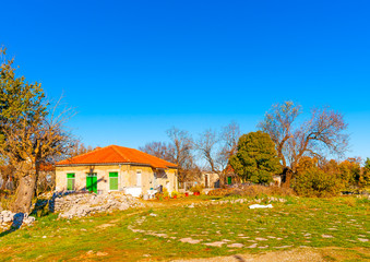 old house in Pigadi village at southern Peloponnese in Greece