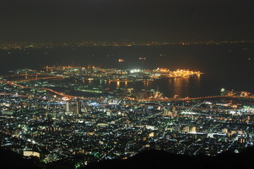A night view of Kobe city in Hyogo prefecture, Japan