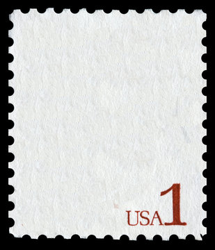 White postal stamp with the writing USA 1