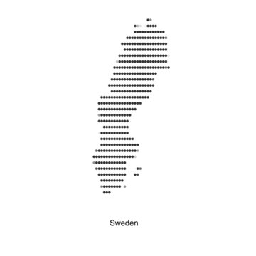 Dotted map of Sweden  for your design