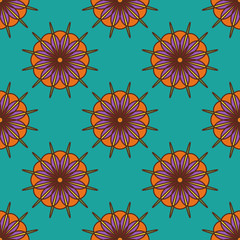 Seamless pattern of abstract flowers