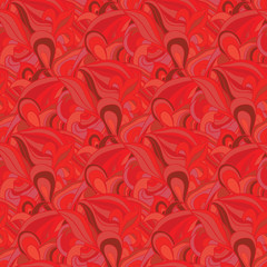 Fototapeta na wymiar Seamless background from curls of red shades