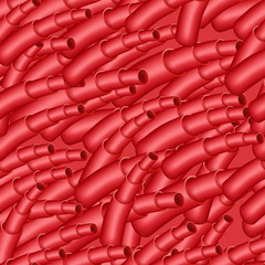 Obraz premium Seamlessly tubing background with red vascular elements