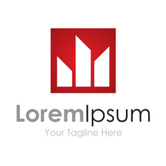 Red production pro cityscape element icons business logo