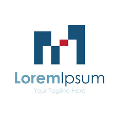 Abstract corporate symbol red square element icons business logo