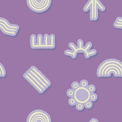 seamless background with symbols of Australian aboriginal art