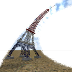 Torre Eiffel 3D piegata grunge