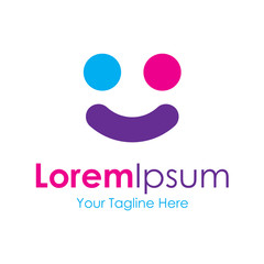 Colorful happy face graphic design logo icon