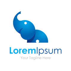 Blue elephant good luck graphic design logo icon