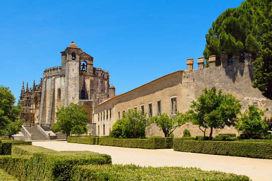 Templar knights castle of Tomar in Portugal