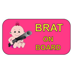 Monella a bordo - cartello rosa