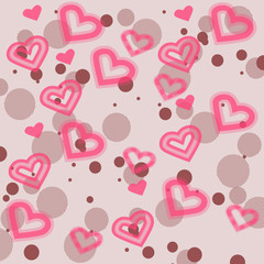 Pink Background With Hearts - Valentines Day - Celebrations