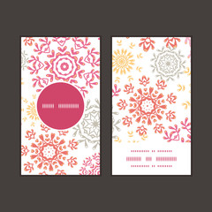 Vector folk floral circles abstract vertical round frame pattern
