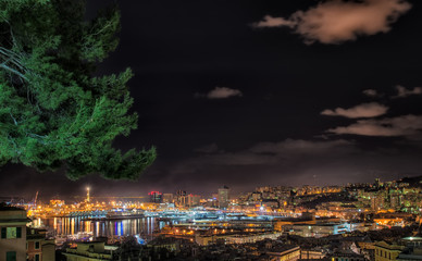 Fototapeta premium Genoa by night