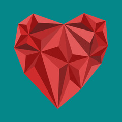 red polygon heart