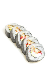 sushi roll isolated on white background