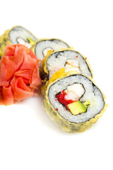 Tempura roll isolated on white background