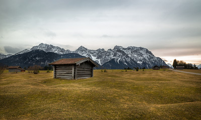 Barn in Alps near Krün, Buckelwiesen, Germany