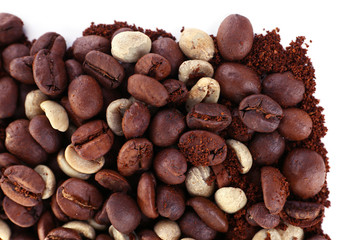 Coffee beans closeup