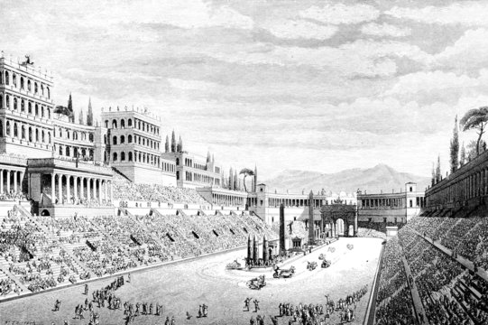 Victorian engraving of the Circus Maximus, Rome