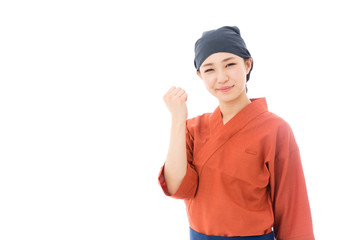 young asian woman isolated on white background
