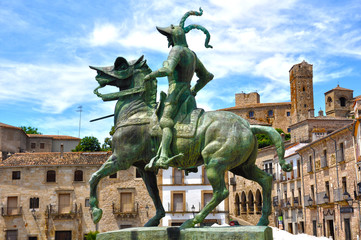 Trujillo, Cáceres, Spain, statue of Pizarro, Charles Cary Rumsey