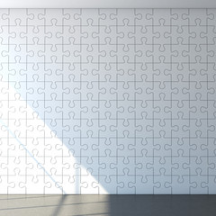 White puzzle wall