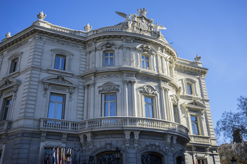 Fototapeta na wymiar linares facade of the palace in the capital of Spain, Madrid