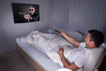 Man Watching Movie