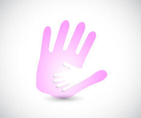 Obraz premium mommy and child handprints illustration design