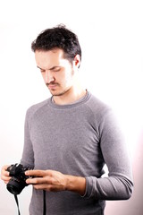 Man with analogic camera